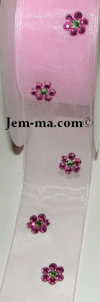 Ribbon with Crystal Flowers