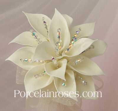 calla lily bridal bouquet Medium Porcelain Calla Lilies with