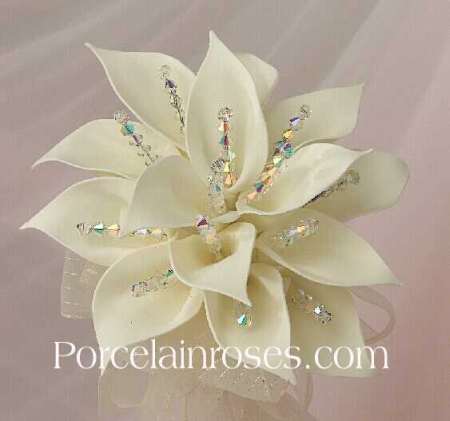 calla lily bridal bouquet Medium Porcelain Calla Lilies