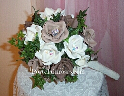 Chocolate Brown Rose Bridal Bouquet #372