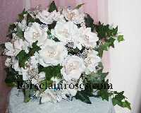 Natural White Rose Bouquet with crystal Stems