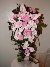 Multi Pink Cascade Wedding Flowers #523