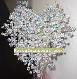 crystal heart Wedding Bouquet #555