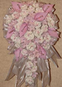 Assorted Pink Cascade Wedding Bouquet #567