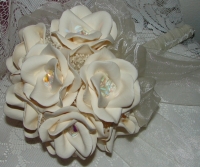 Petite Size Ivory Rose Wedding Bouquet #589