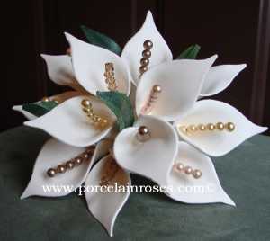 Calla lily bouquet with pearls