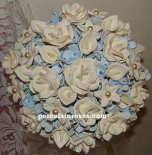 Light Blue & Ivory Wedding Bouquet