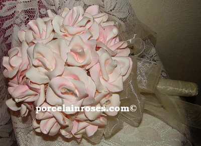 Bridal White Real Look Rose Bouquet