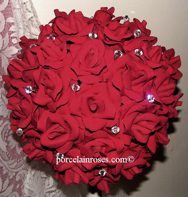 red rose bridal bouquet