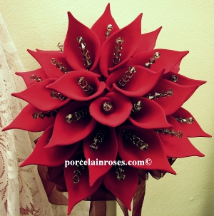 Dark Red Calla Liliy wedding bouquet