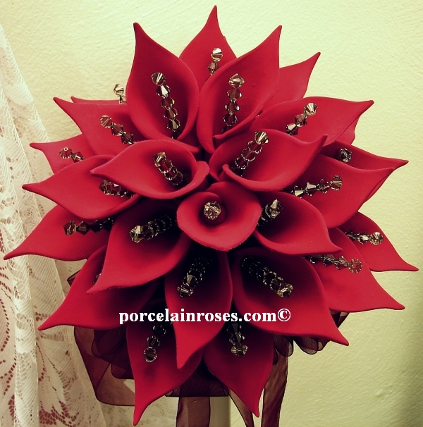 Dark Red Calla Liliy wedding bouquet