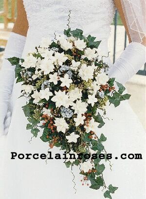 European cascade wedding bouquet